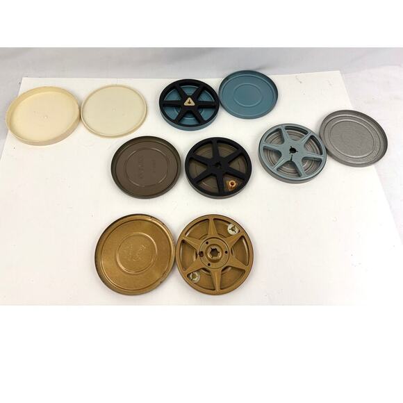 VTG Lot of 5 Round Film Reel Case 8mm Compco Super 8 Empty - Picture 4 of 10